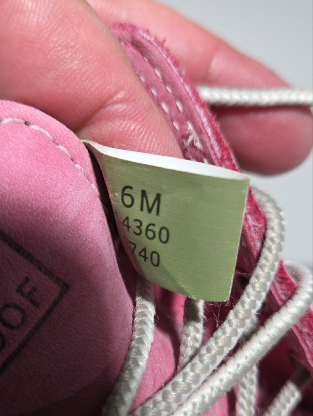 Timberland Pink Nubuck Lace-Up Ankle Boots with White Collar - Picture 7 of 8